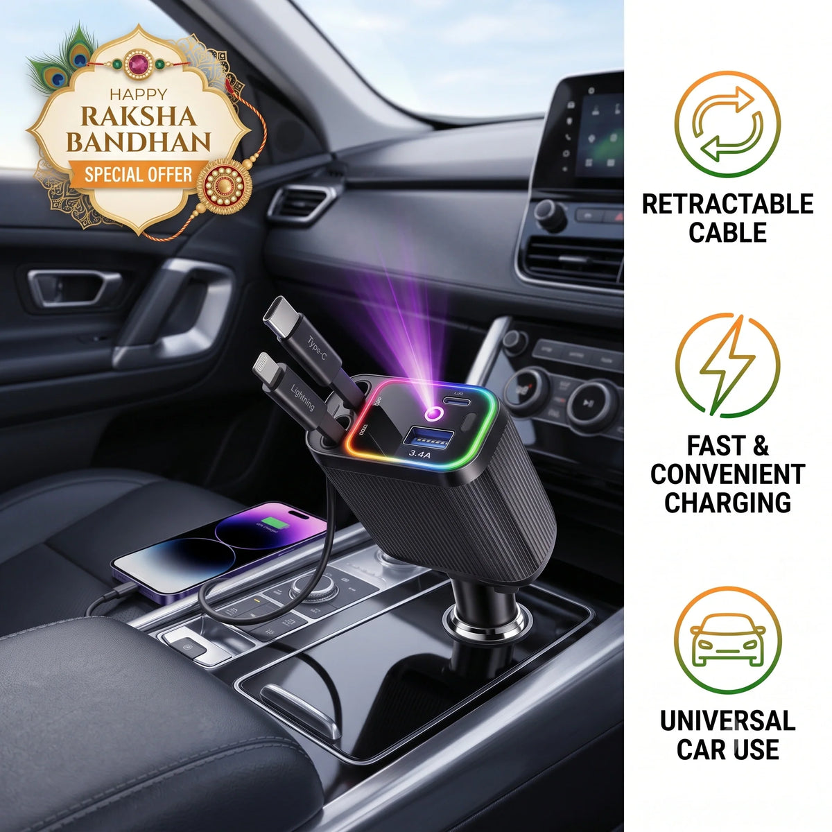 CarChargePro™ – 4-in-1 Fast Car Charger
